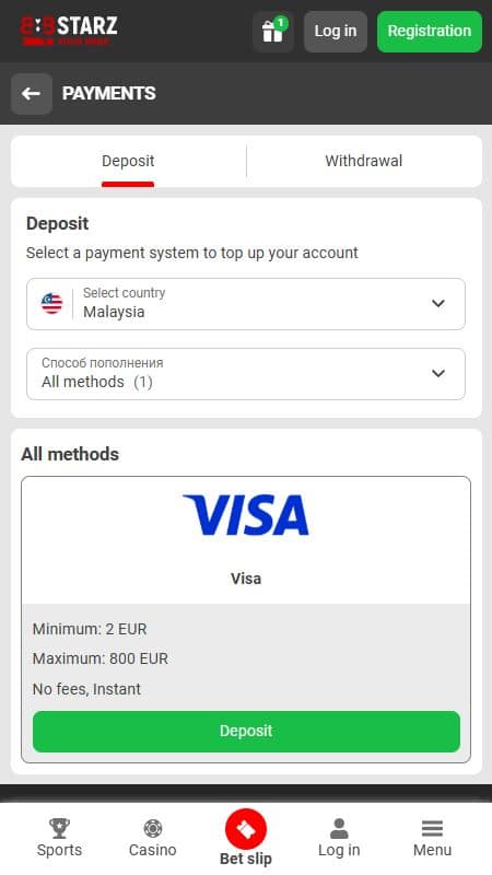 888starz payments methods