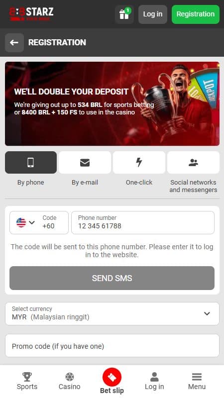 888starz register by number