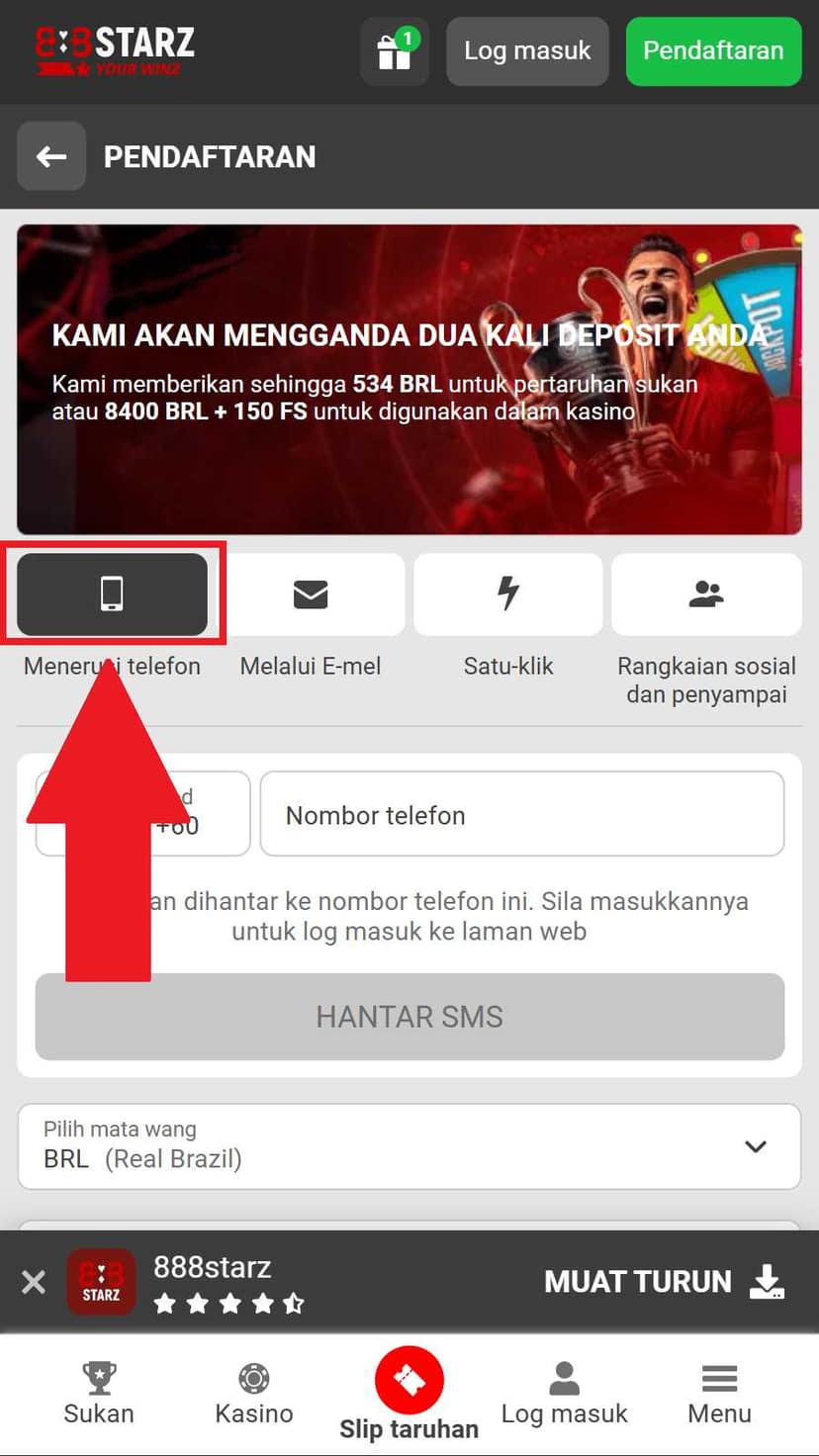 888starz registration step 3