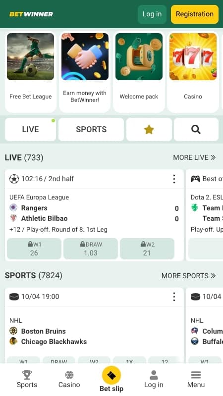 Betwinner homepage