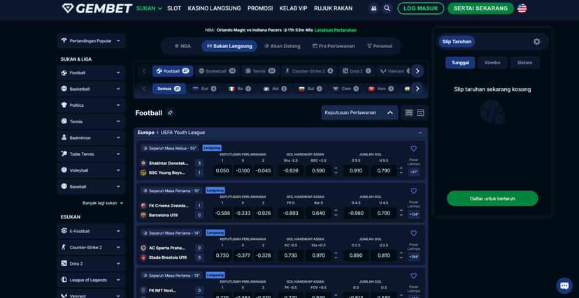 GemBet bookmaker homepage