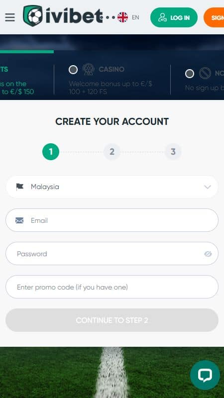 ivibet registration step 1