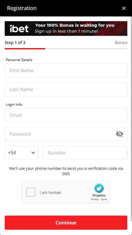 ibet registration step 1