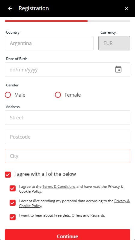 ibet registration step 2