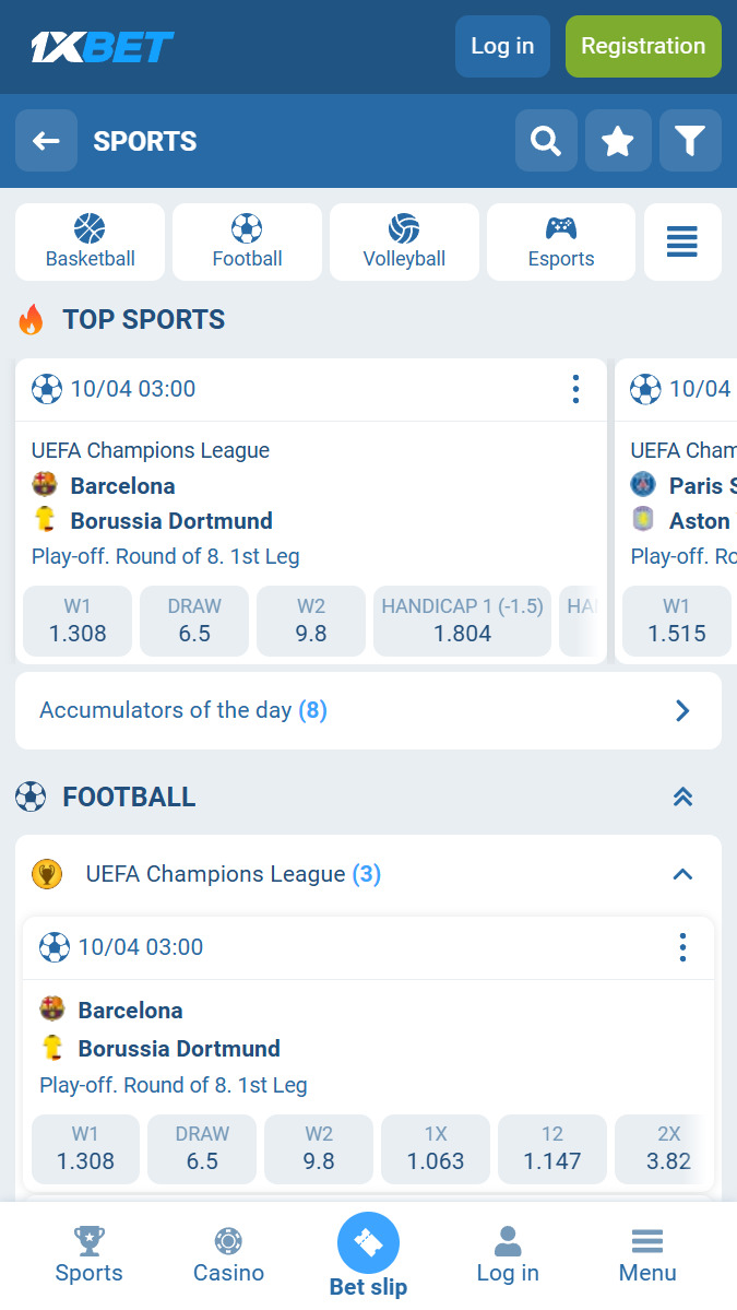 UEFA Champions League betting odds