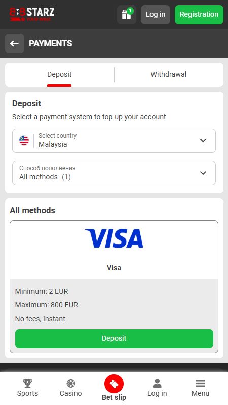 888starz payments methods