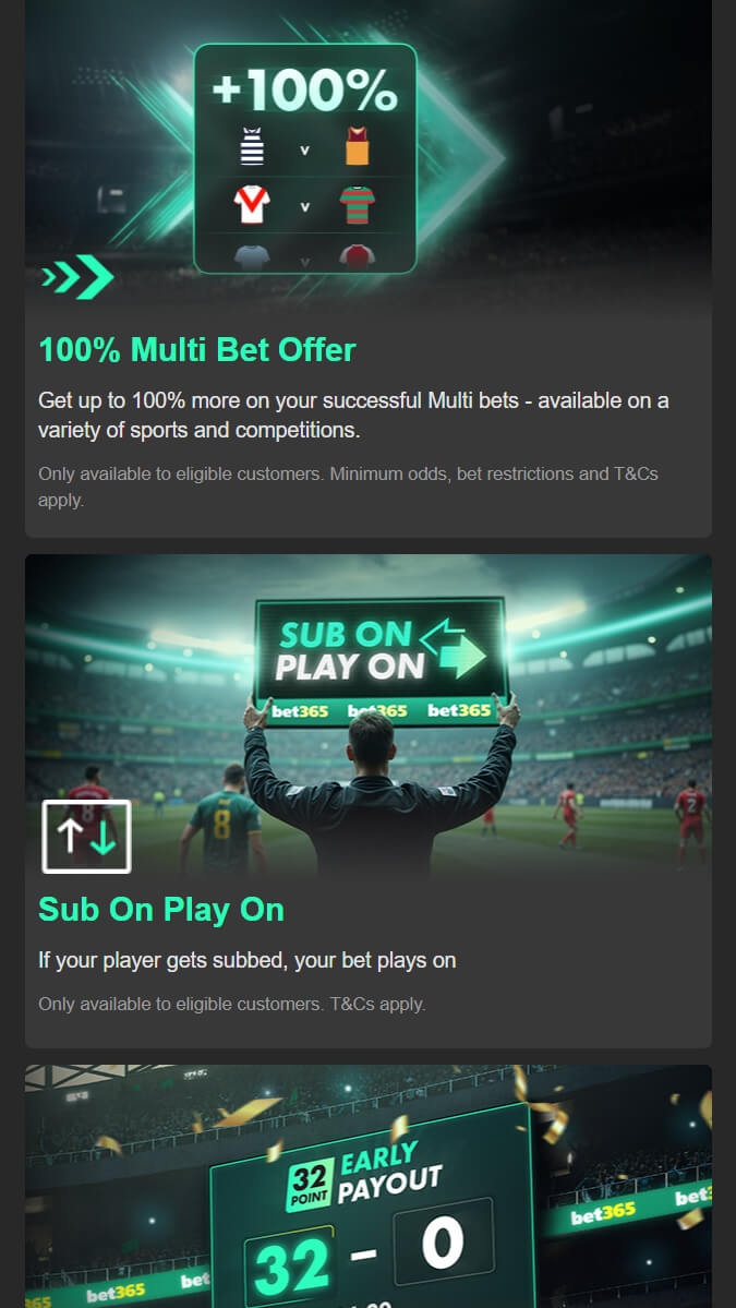 bet365 variety of promotions available