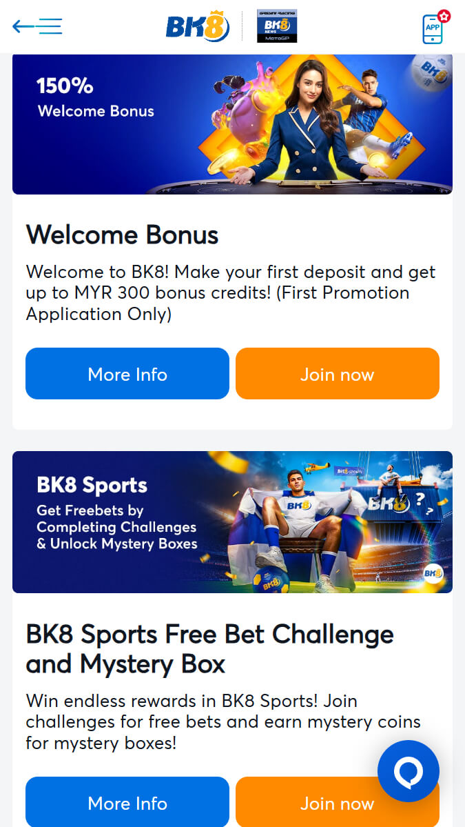 BK8 bookmaker bonuses