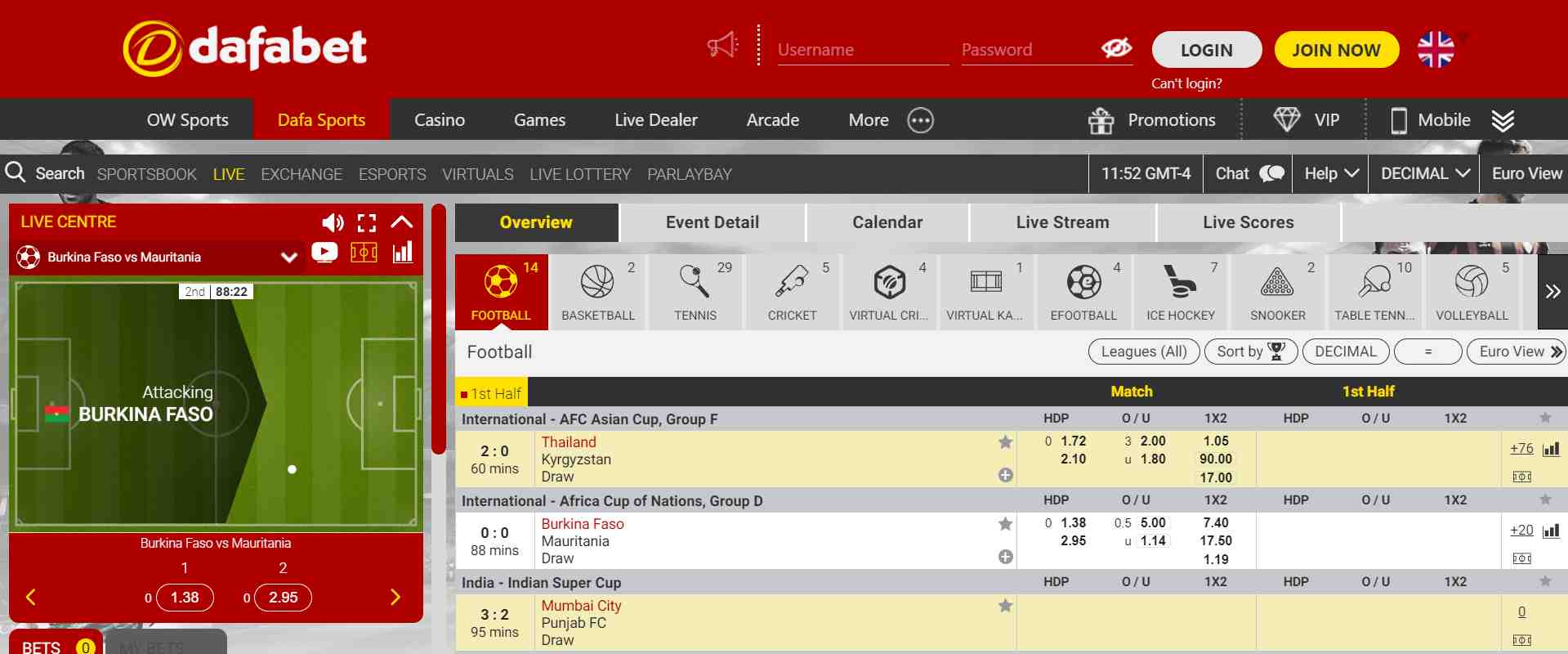 Sports Betting at Dafabet