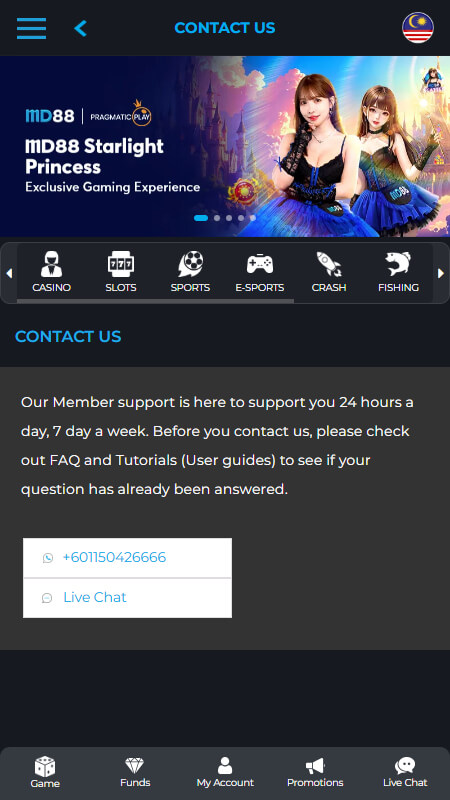 MD88 customer support
