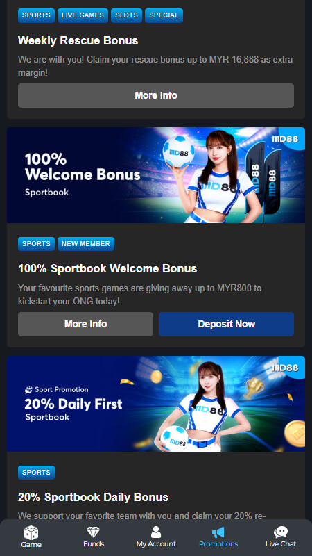 MD88 bookmaker sport betting bonuses