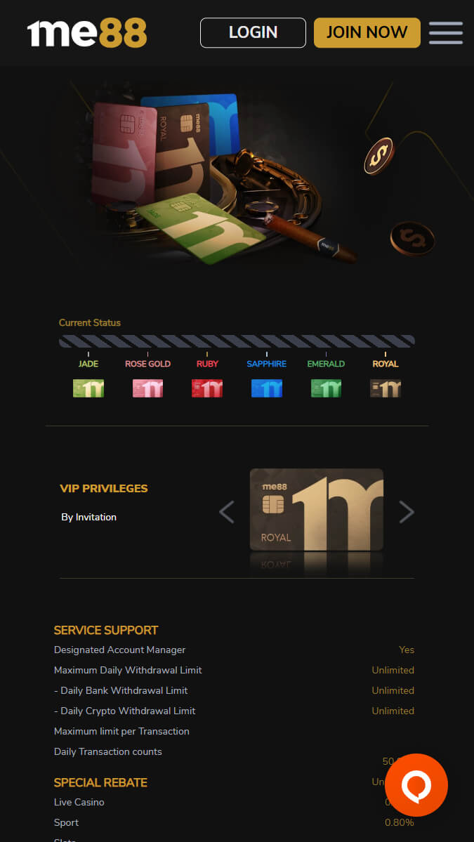 VIP program for me88 users
