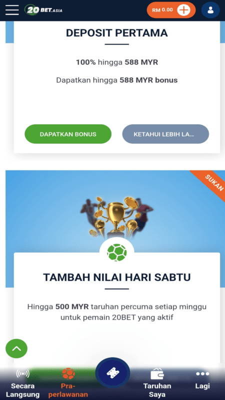 20Bet bonuses