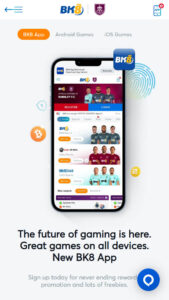 BK8 mobile app interface