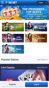 Sbobet bookmaker homepage