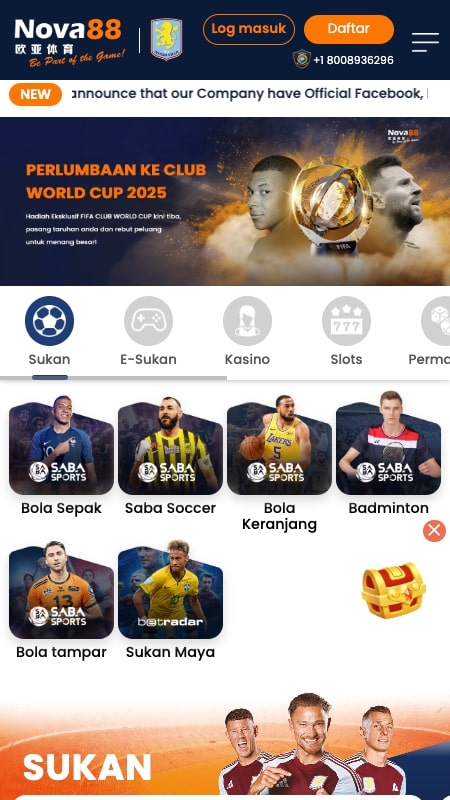 Laman Pertaruhan Sukan Nova88 untuk Pemain Malaysia