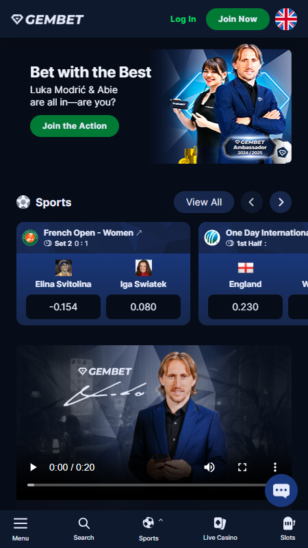 GemBet Bookmaker maın page