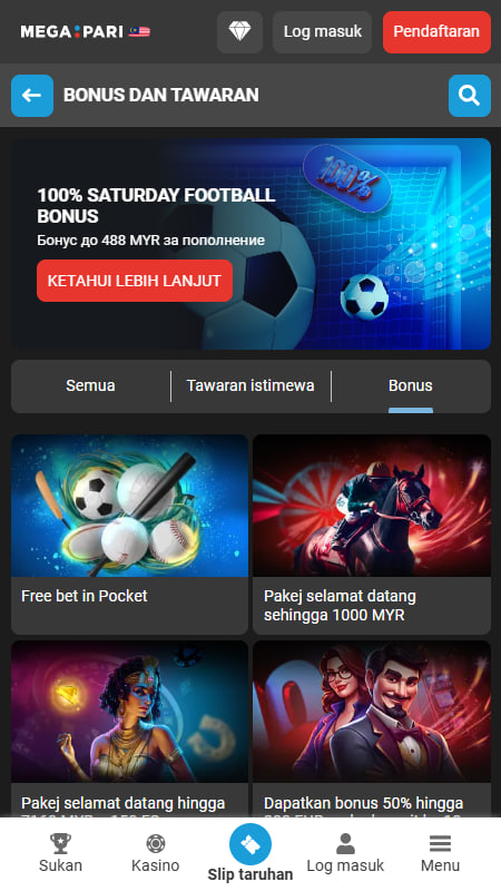 Pengatur taruh MegaPari di Malaysia
