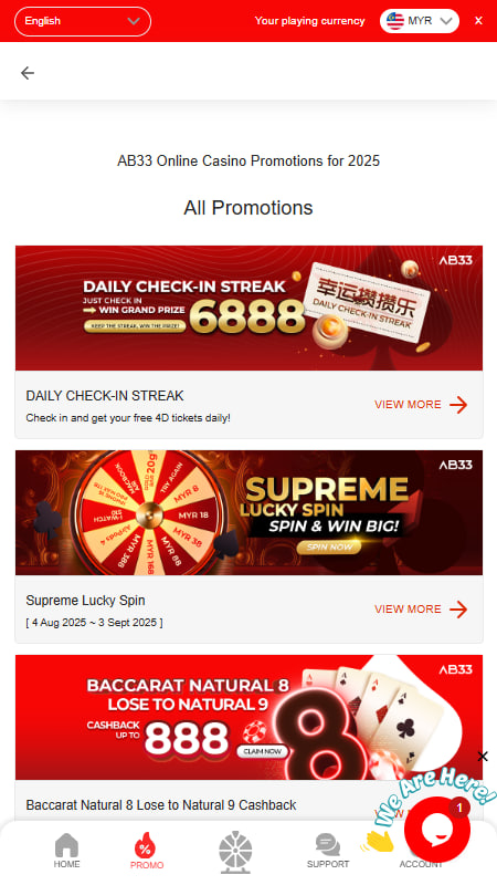 Asiabet33 Bonuses and Promotions