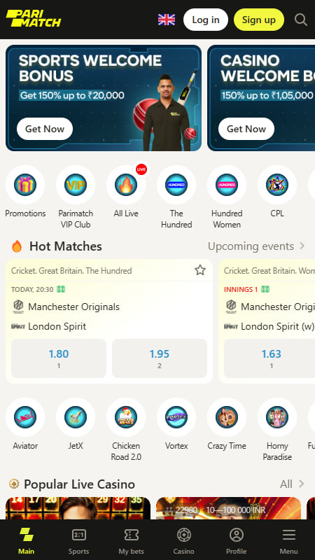 Parimatch Malaysia Main Page