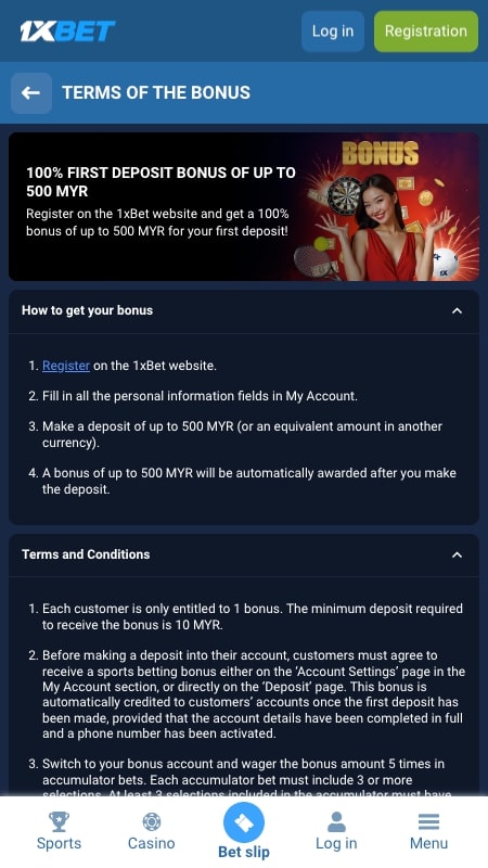1xBet World Cup bonuses in Malaysia