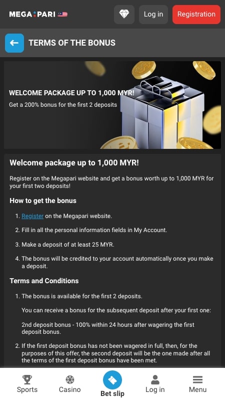 Megapari World Cup bonuses in Malaysia
