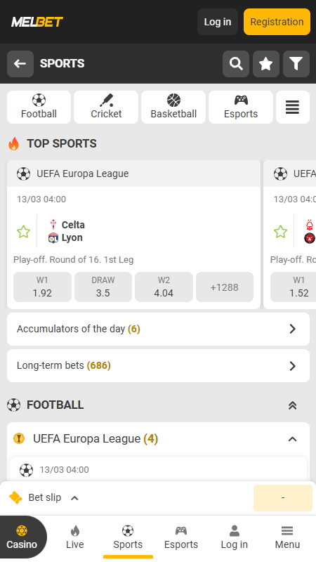 MelBet bookmaker sports